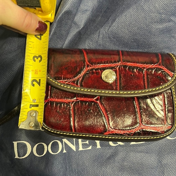 Dooney & Bourke Maroon Wine Crocodile Textured Bag with Mini Wallet Pouch - Picture 14 of 14
